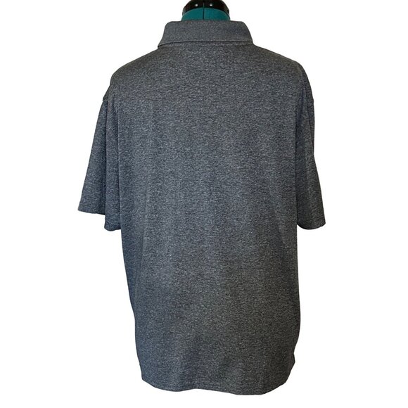Men's HAGGAR Clothing Co. Dark Gray Polo Golf Shirt 100% Polyester Size Large - Picture 2 of 16